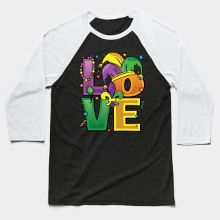 Fun Mardi Gras Love design - For Mardi Gras Fans Baseball T-Shirt